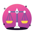 Have a look at this perfect icon of balance scale in flat style