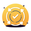 Check mark inside circle depicting concept flat icon of verified