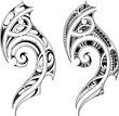 Polynesian style tattoo design isolated on white