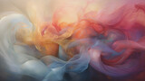 Fototapeta  - Abstract Ethereal Motion with Multi Colored Patterns and Petal-Like Smoke