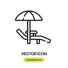 Leinwandbilder - Sunbed icon vector. Linear-style sign for mobile concept and web design. Sunbed symbol illustration. Pixel vector graphics - Vector.	
