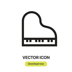Fototapete - Piano icon vector. Linear-style sign for mobile concept and web design. Piano symbol illustration. Pixel vector graphics - Vector.	