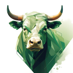 minimal graphic art of bull, intimidating created with Generative Ai