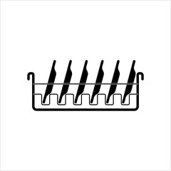 Poster - Dish Rack Icon, Draining Board Icon