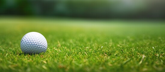 Sticker - Golf ball being placed on tee in course.