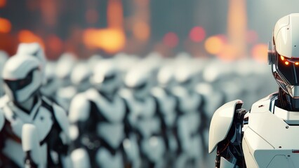 Wall Mural - cinematic ai robot workforce wallpaper