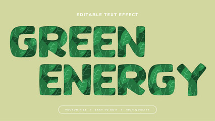 Green green energy 3d editable text effect - font style