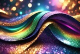 Fototapeta  - Abstract glitter colorful lights background. Horizontal composition