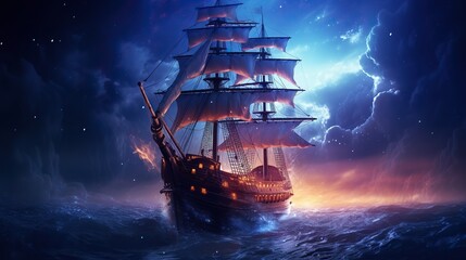 Canvas Print - ship in the sea