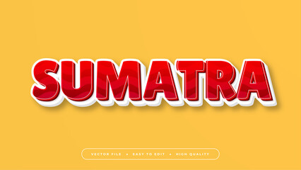 Red white and yellow sumatra 3d editable text effect - font style