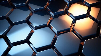 Wall Mural - Shiny technological tiles, computer background, modern technology banner