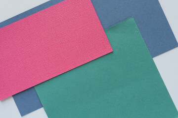 Sticker - pink green and blue paper on white