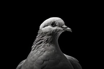 Wall Mural - A black and white photo of a pigeon. Suitable for various projects and designs