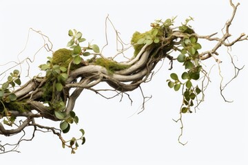 A tree branch covered in vibrant green moss. Perfect for nature-themed projects or adding a touch of greenery to any design