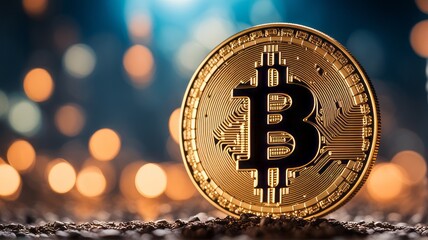 Poster - Digital Bitcoin Currency is a new form of currency that uses blockchain technology. It is digital and makes cash transactions fast and secure.