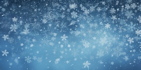 Sticker - Snow flakes falling from the sky on a blue background. Suitable for winter and holiday-themed designs