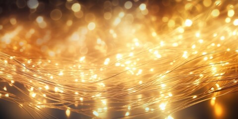 Canvas Print - A close-up view of a string of lights. Perfect for adding a festive touch to any event or creating a cozy atmosphere.