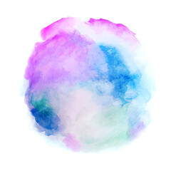 Wall Mural - light sky watercolor painted transparent png circle