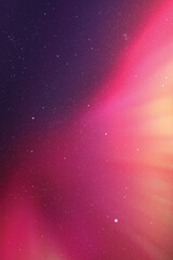 Poster - Blue night starry sky and pink polar lights. Purple aurora borealis
