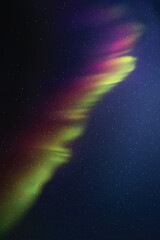 Sticker - Night starry sky and Northern lights. Purple green aurora borealis