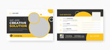 Fototapeta  - Corporate business postcard design template. minimal modern print-ready postcard design, 