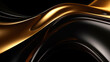 Liquid glass wallpaper with a dark oil flow background or abstract 3D water with a gold shine.