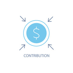 contribution concept line icon. Simple element illustration. contribution concept outline symbol design.