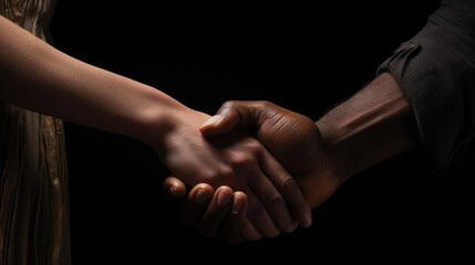 Poster -  a close up of a person holding the hand of a person holding the hand of a person holding the hand of another person.