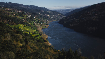 Sticker - Panorama of the Douro River, wine region, Portugal.