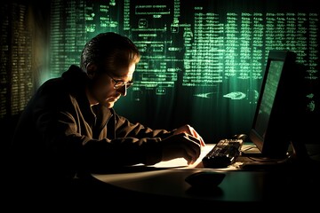 the programmer behind the computer screen writes the code