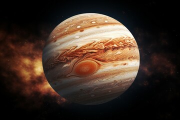 Wall Mural - Vast Jupiter planet clouds. Nature space sun. Generate AI