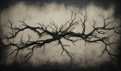 an aged textured gnarled branch scary wall backdrop