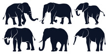 Animal Elephant Silhouettes Vector Art
