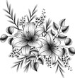 Floral card template with monochrome flowers. Elegant background for invitation, greeting card, poster, cover and web design
