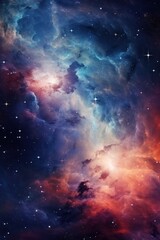 Wall Mural - Vibrant space background with swirling nebulae, stars, and a cosmic expanse for text