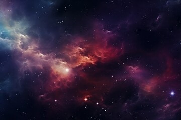 Wall Mural - Vibrant space background with swirling nebulae, stars, and a cosmic expanse for text