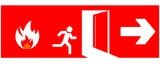 Fototapeta  - Emergency fire exit sign vector design.