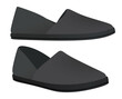 Grey  loafer shoes. vector illustration