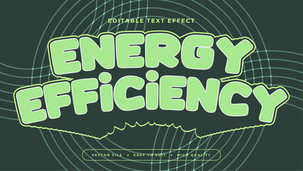 Wall Mural - White and green energy efficiency 3d editable text effect - font style