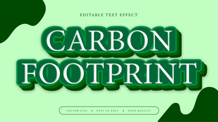Wall Mural - Green and white carbon footprint 3d editable text effect - font style