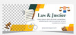 Flat design law firm banner template. Premium banner template