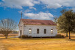 A White Clapboard Restored Slave Quarters Church on a Louisiana Cotton Plantation