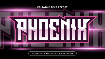 Wall Mural - Black white and pink phoenix 3d editable text effect - font style
