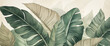© Vita - Tropical plants wallpaper design with banana leaves. Jungle background, big leaf plants landscape, green mural art. Musa paradisiaca Linn safari backdrop for copy space