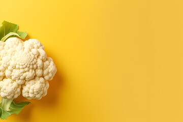 Wall Mural - Cauliflower on Yellow Background