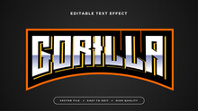 Black Orange And White Gorilla 3d Editable Text Effect - Font Style