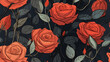 seamless pattern with roses, seamless flower pattern, pattern with roses, rose background, flower background, vintage rose pattern, retro rose pattern