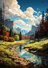 Wall Mural - Yosemite National Park, art