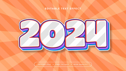 Wall Mural - Colorful 2024 3d editable text effect - font style