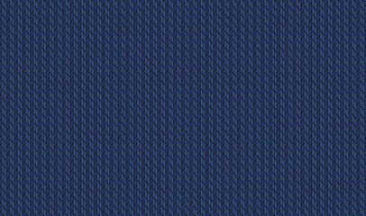 Abstract geometric seamless with stripes basketwork pattern. Light n dark blue element on blue background, vector illustration. For masculine shirt lady dress textile cover wallpaper all over print